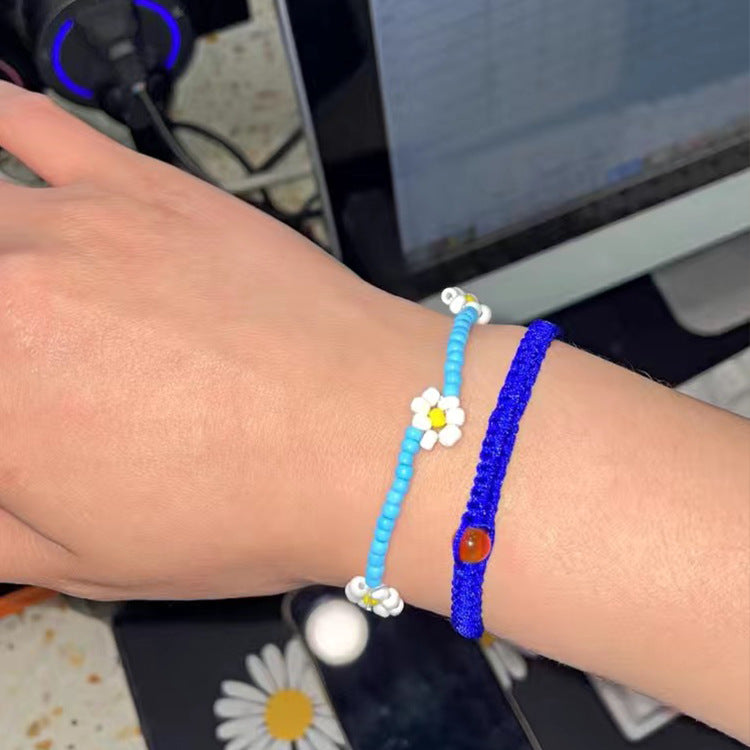 Wholesale Hand Woven Small Daisy Flower Rice Beads Bracelet